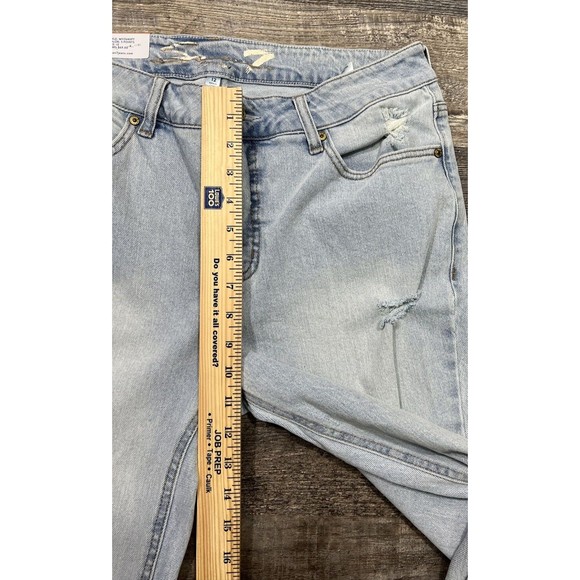 Women Seven 7 Weekend Slim Fit Jean Light Blue Straight Leg Distressed Sz 12 NWT - Picture 16 of 16